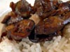 photograph picture of vegan main meal entree Eggplant With Garlic Sauce recipes for IMBB#19