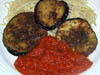 photograph picture of vegan main meal entree Eggplant Not Parmesan recipes for IMBB#19