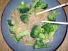 photograph picture of vegan main meal entree Broccolli and Peanut Noodles recipe for IMBB#19