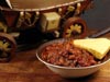 photograph picture of vegan main meal entree Vegan Chili & Cornbread recipes for IMBB#19