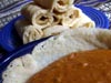 photograph picture of vegan main meal entree Ethiopian Shiro and Faux Injera recipes for IMBB#19
