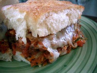 photograph picture of Muffin Mania in San Rafael and their meatball parigiana sandwich