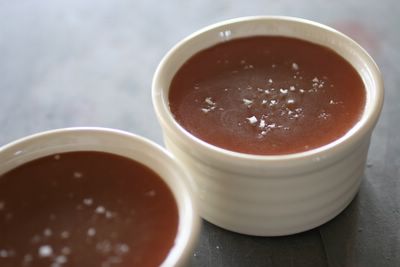 Chevre Cheesecake Pots with Caramel and Fleur de Sel Recipe