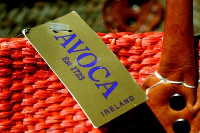 photograph picture of my beautiful orange basket from Avoca  at Powerscourt House, Enniskerry, Wicklow, Ireland