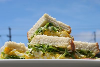 photograph picture of Sam and Fred's homemade egg sandwiches