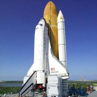Space Shuttle Discovery on Launch Pad