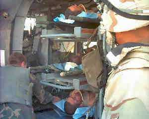 Unloading the wounded