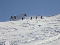 Visitors from Switzerland enjoying the Chatter Creek powder skiing