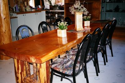 Jerry Cook's Rustic Wood Furniture at the Kicking Horse Canyon B&B in Golden BC