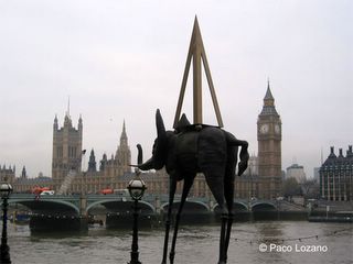 Salvador Dali elephant with pyramid, Southbank, London