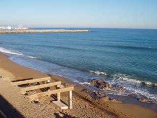 Photo of Barceloneta Beach, taken on 1 Jan 2005, blue sky and sunny