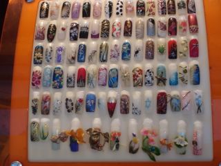 Selection of nails at local beauty salon