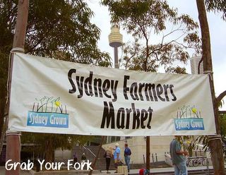 Sydney Farmers Market with Centrepoint in the background