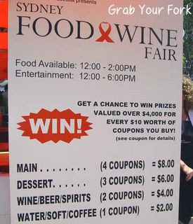 sydney food and wine fair sign