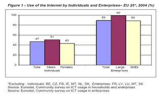 Eurostat report on European internet usage by individuals and enterprises 2004