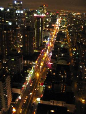 Robson Street from the top of the Landmark Hotel