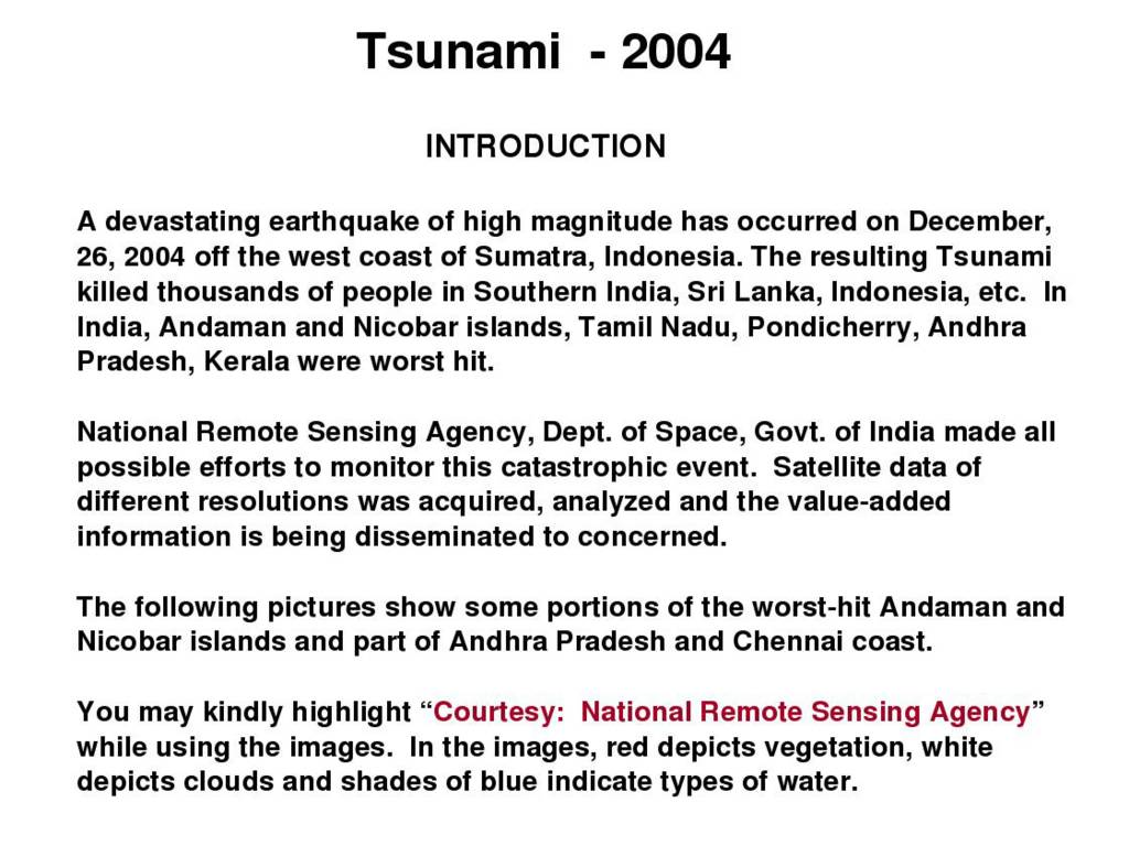 essay on tsunami in india