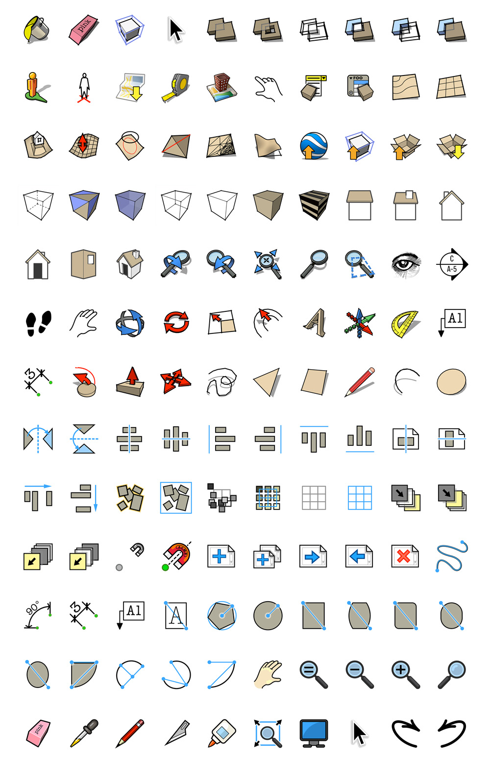 Retired SketchUp  Blog Hi res tool  icons for SketchUp  and 