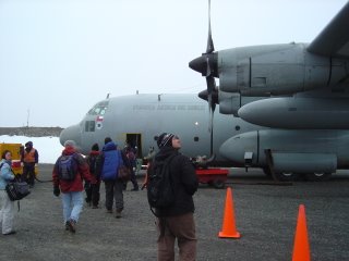 boarding the C-130