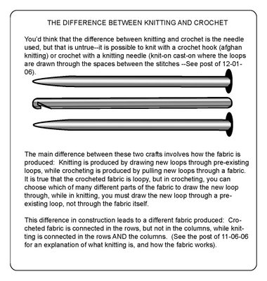 the difference between knitting and crochet