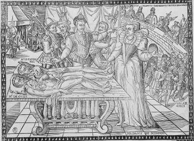 Duchess de Nemours with Henri de Guise's body
