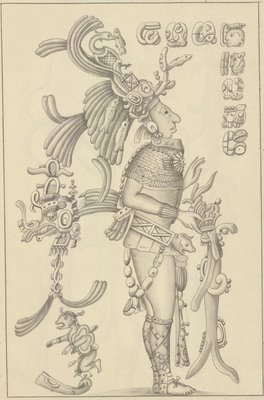 Mayan ruler in full regalia