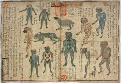 Frog-like men and monsters from National Diet Library in Japan