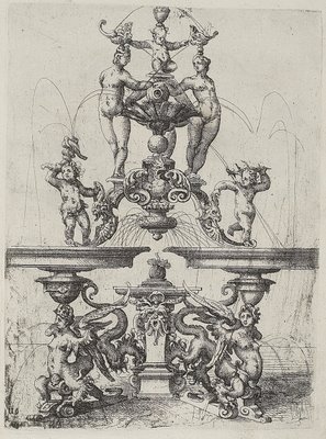 Engraving by Dietterlin of mannerist ionic architecture