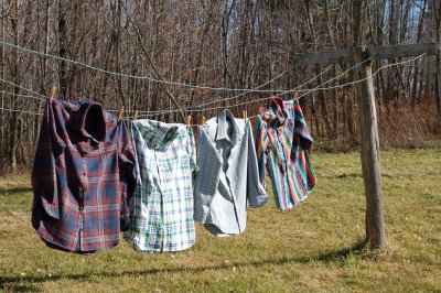 new shirts on the clothesline