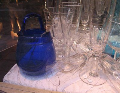 this cobalt blue glass is waiting for Barbara..