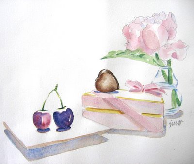 Cherries and French Pink Candy Box