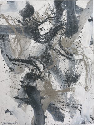 Quadro (vinilico su tela) di Toti Scialoja del 1987 intitolato Falcone (dimensione 150x112) numero di archivio 048707