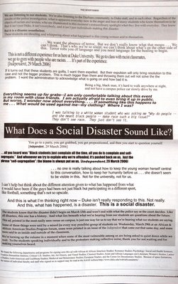 photo of 'listening statement' ad. in Duke Chronicle, April 6th, 2006