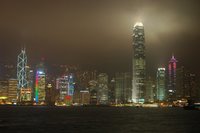 ヴィクトリア・ハーバーと香港島の高層ビル群