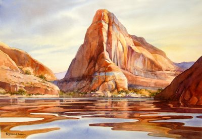Moki Canyon painting by Roland Lee at Lake Powell