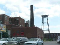 Factory Smokestack Water Tower