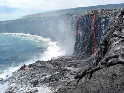 lava reaching the sea