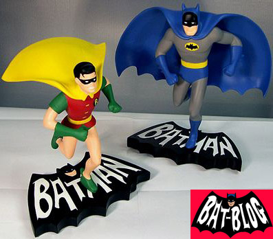 black bat: Batman & Robin Running Statues : 1966 Batman TV Series Cartoon  Intro