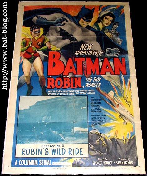 BAT - BLOG : BATMAN TOYS and COLLECTIBLES: ORIGINAL VINTAGE 1949 BATMAN  Serial Movie Poster