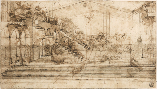 Leonardo da Vinci, study for Adoration of the Magi, Galleria degli Uffizi, Florence
