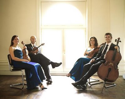 Ensō String Quartet -- Maureen Nelson and John Marcus, violins; Melissa Reardon, viola; Richard Belcher, cello -- photo by David Mehr