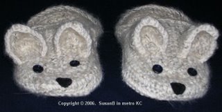 crocheted Westie slippers