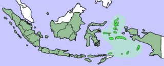 Map showing Maluku Islands in Indonesia