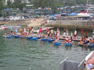 Kids raft race