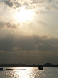 The sun sets over the Corniche