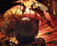 Mike's photo of an umbrella sculpture at Hadyn's Tiki Bar party