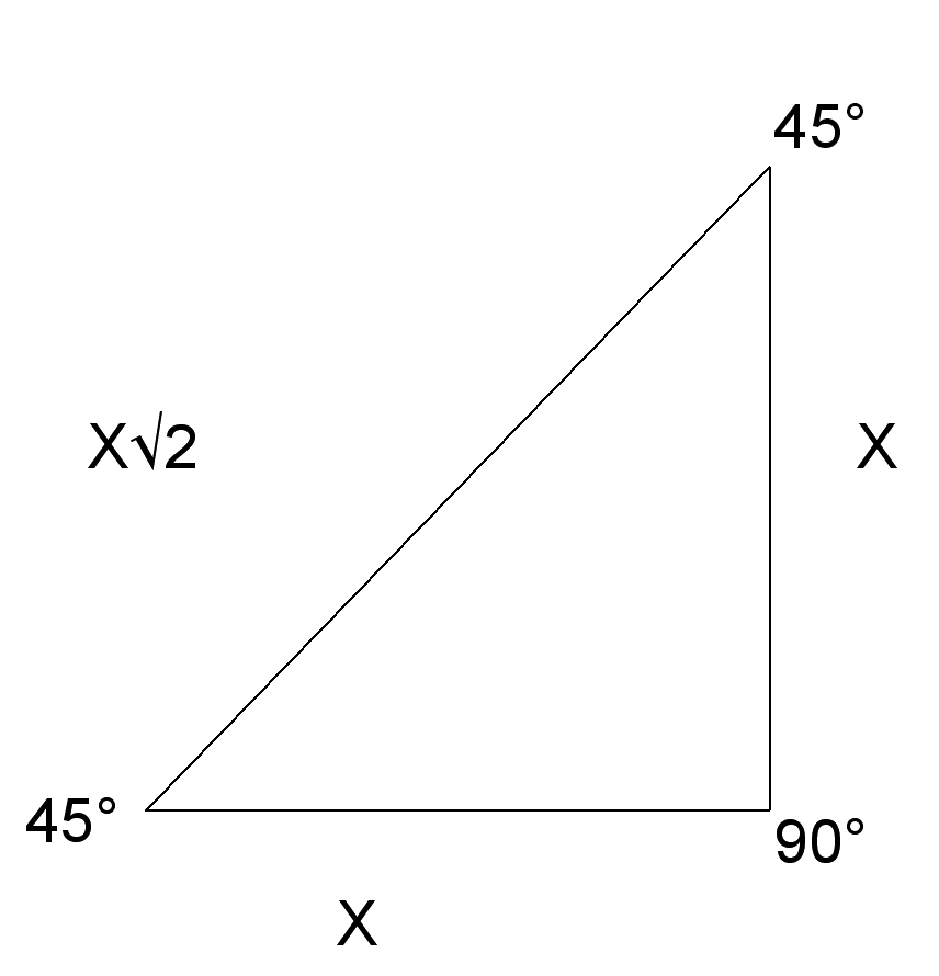 Проекция геометрия прямоугольный треугольник. 45 45 90 Triangle. Прямоугольный треугольник 45 45 90.