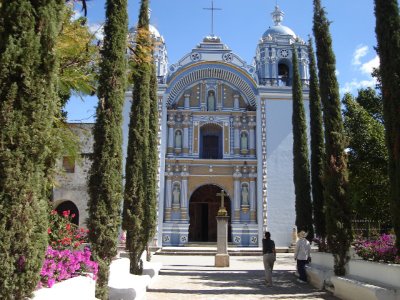 For gifts, collectibles, Mexican art and crafts, visit Pale Horse Galleries, http://palehorsemex.vstore.ca/ The church in Ocotlan de Morelos, Oaxaca, Mexico. Construction was started on this church by benedictine Friars in the early 1500's.