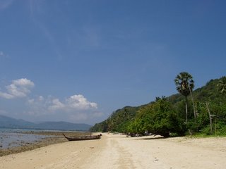 View along the beach in direction of Panwa Beach Resort
