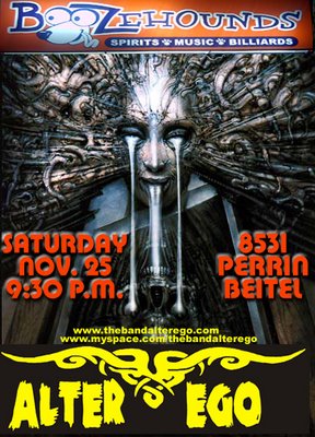 Alter Ego plays BoozeHounds Saturday